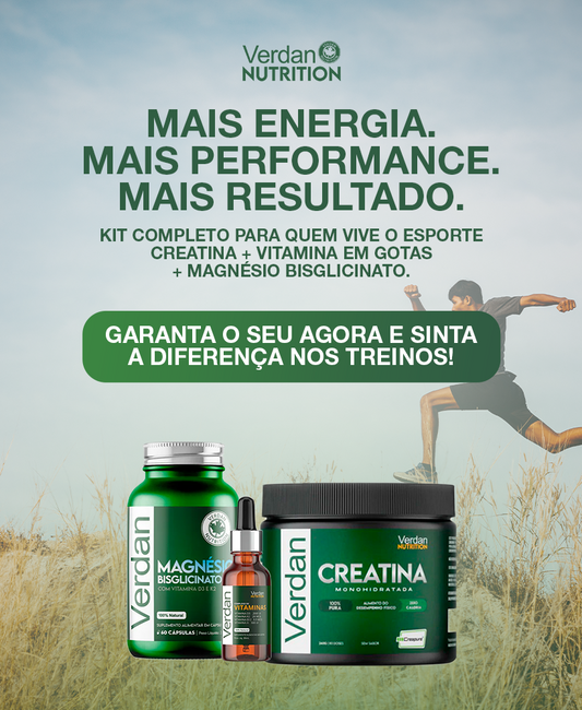 KIT VERAO: CREATINA + VITA EM GOTAS + MAGNESIO BISGLICINATO